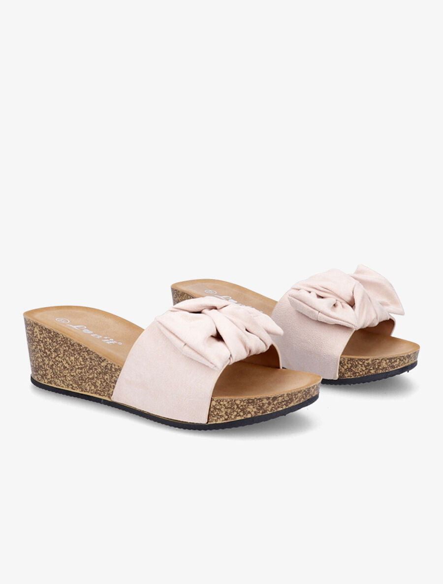 Mules compensées à noeud - Beige - 4