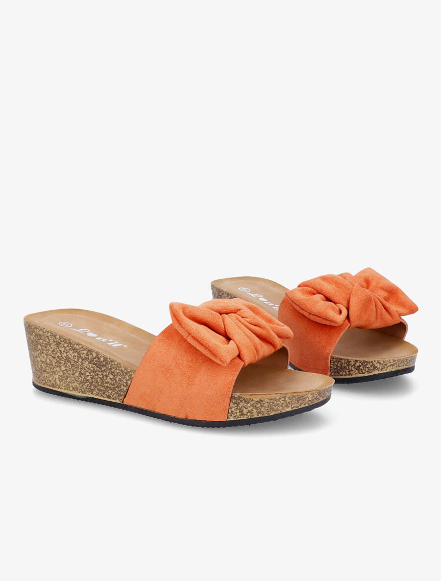 Mules compensées à noeud - Abricot - 4