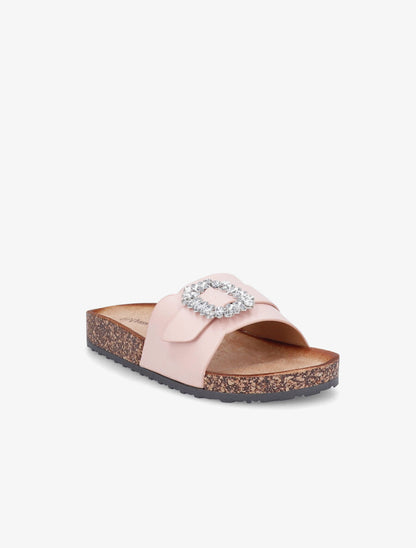Mules brides à boucle et strass - Rose - 2