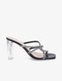 Mules à talons et brides à strass - Noir - 1