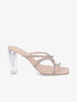 Mules à talons et brides à strass - Beige - 1