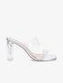 Mules à talons et double ganses transparentes - Argent - 5
