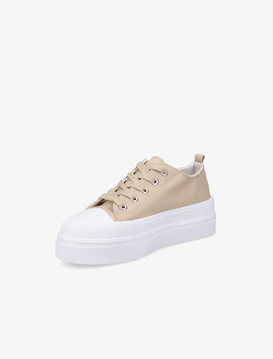 Tennis en toile à plateforme - Beige - 3