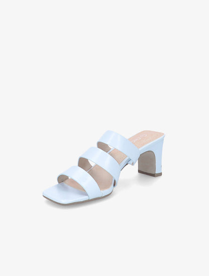 Mules à talons et brides élastiquées - Bleu clair - 3