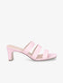 Mules à talons et brides élastiquées - Rose pâle - 5