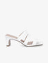 Mules à talons et brides élastiquées - Blanc - 5