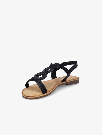 Nu-pieds à ganses torsadées - Noir - 3