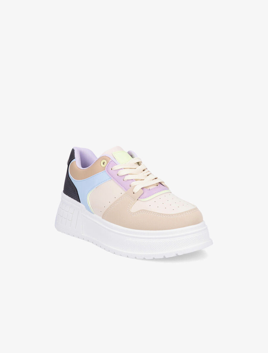 Baskets plateformes à contrefort perforé - Lilas - 2