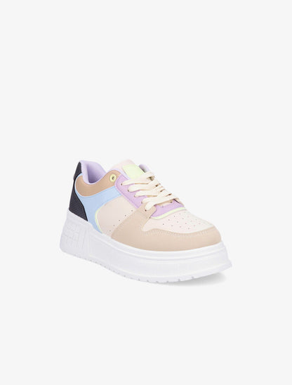 Baskets plateformes à contrefort perforé - Lilas - 2