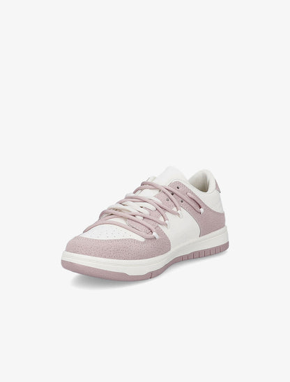 Sneakers bicolore à double lacets - Rose - 3