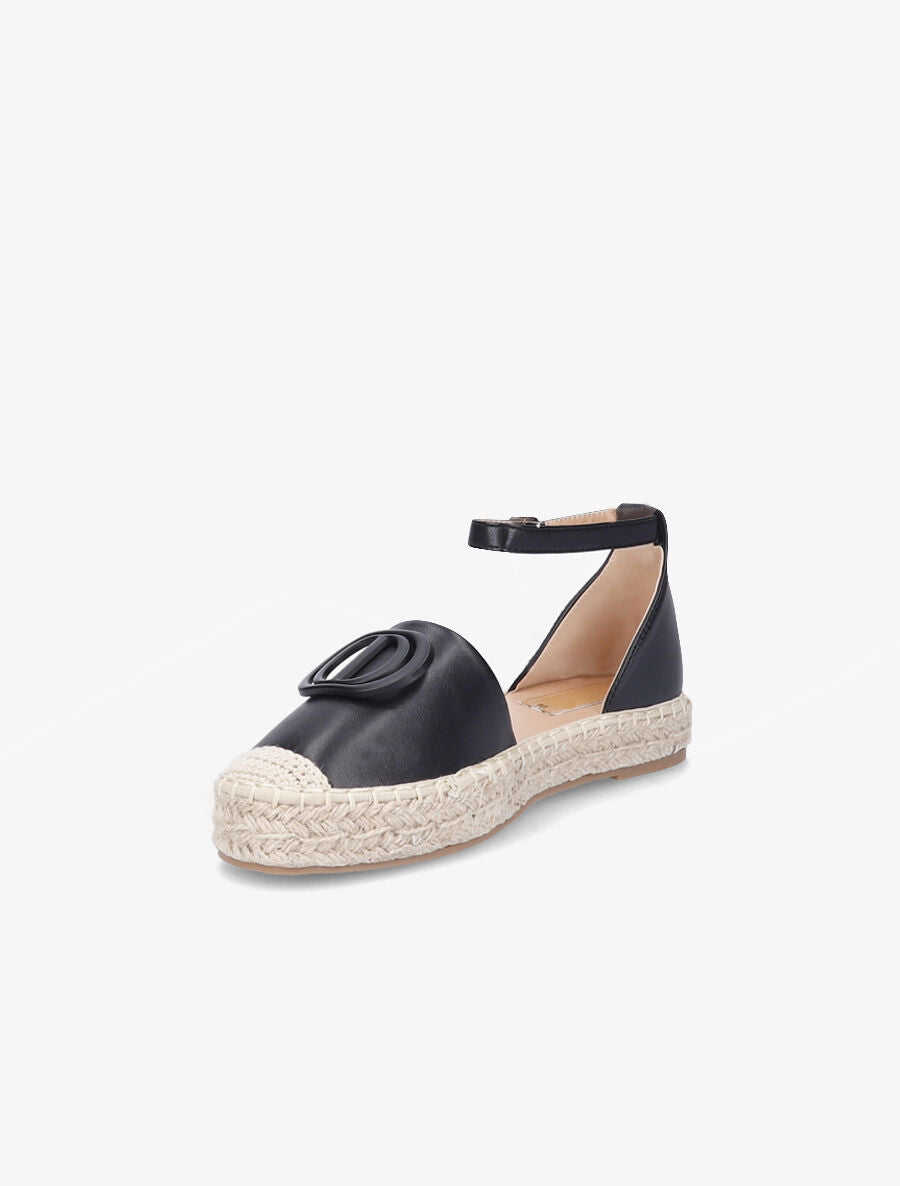 Espadrilles en simili à plateforme - Noir - 3