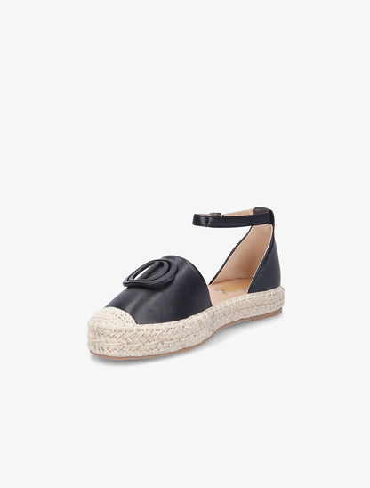 Espadrilles en simili à plateforme - Noir - 3