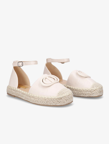 Espadrilles en simili à plateforme - Beige - 4
