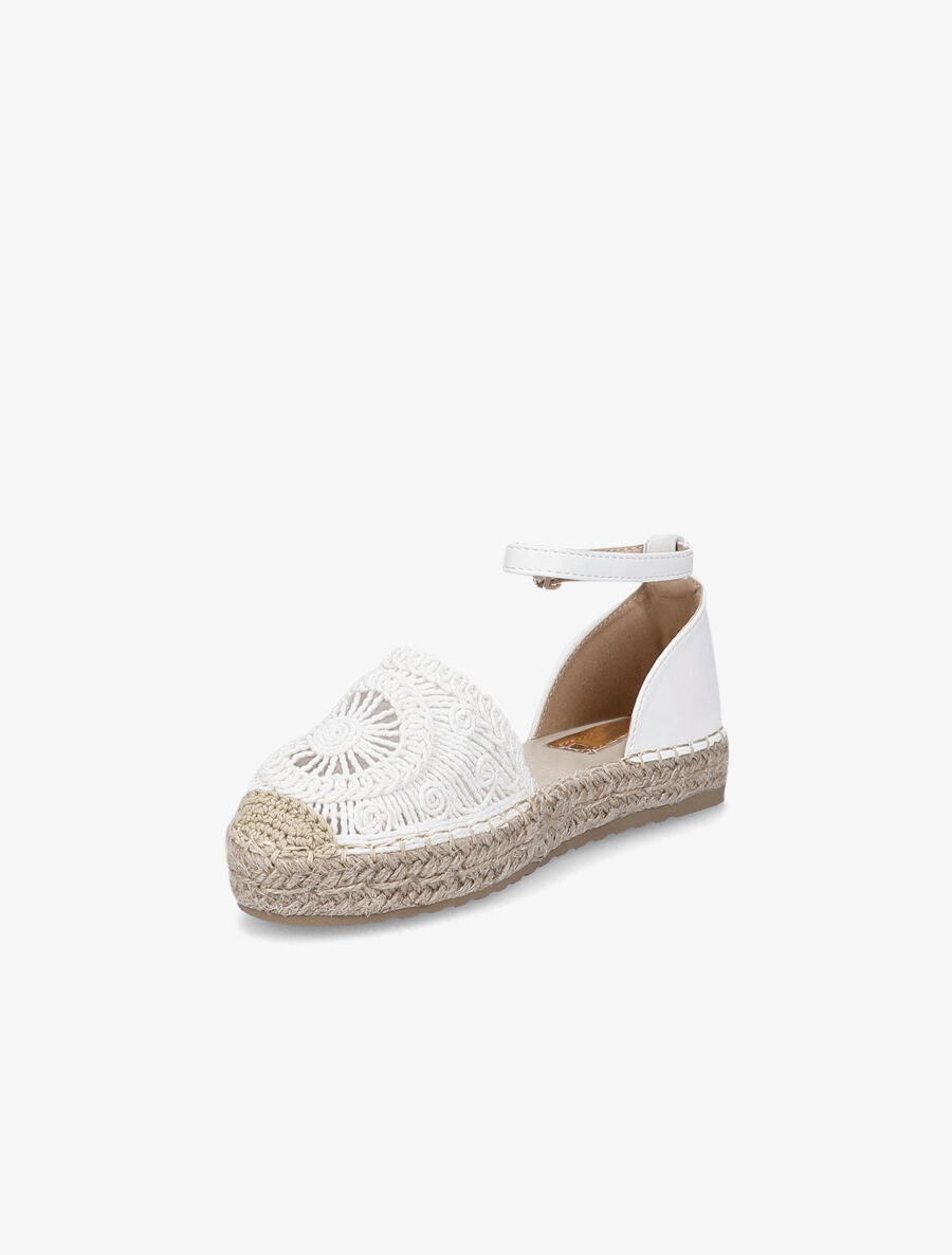 Espadrilles en crochet et simili - Blanc - 3