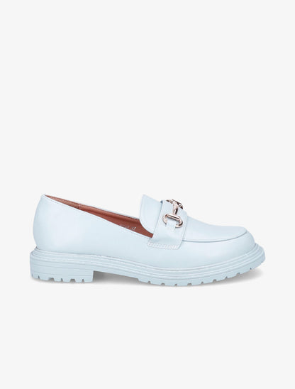 Mocassins à boucle dorée et semelles crantées - Bleu - 5
