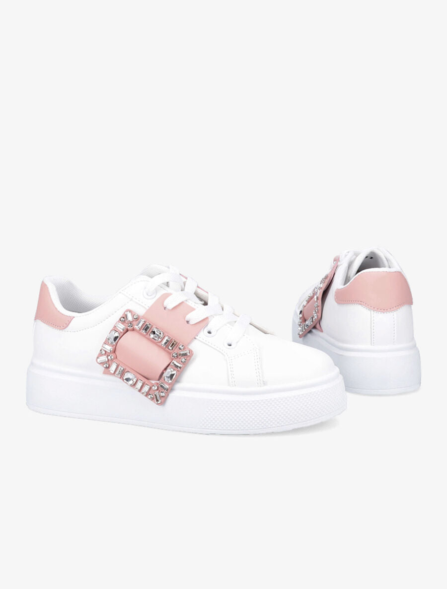 Baskets à boucle à strass - Rose - 4