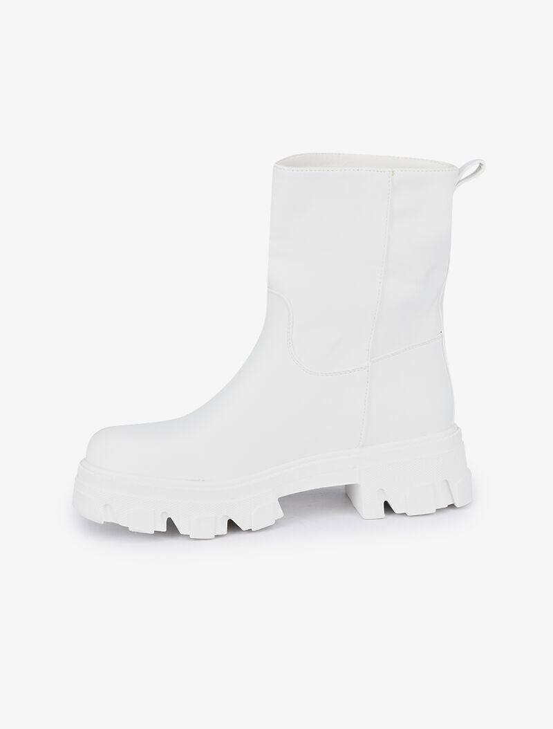 Boots montantes à semelles crantées - Blanc - 3