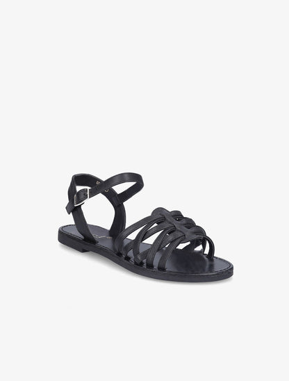 Nu-pieds à ganses entrelacées - Noir - 2