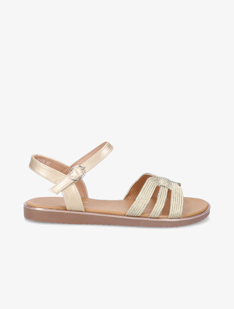 Nu-pieds à ganses stylisées et texturées - Or - 2