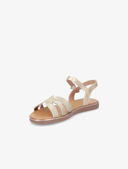 Nu-pieds à ganses stylisées et texturées - Or - 3