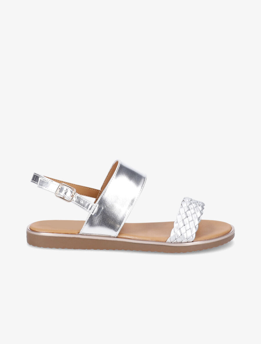 Nu-pieds à ganse tressée - Argent - 2