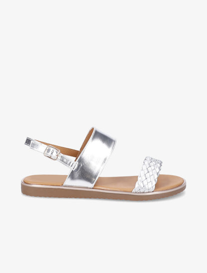 Nu-pieds à ganse tressée - Argent - 2