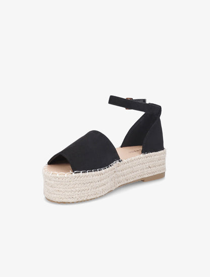 Espadrilles en suédine à plateforme - Noir - 3