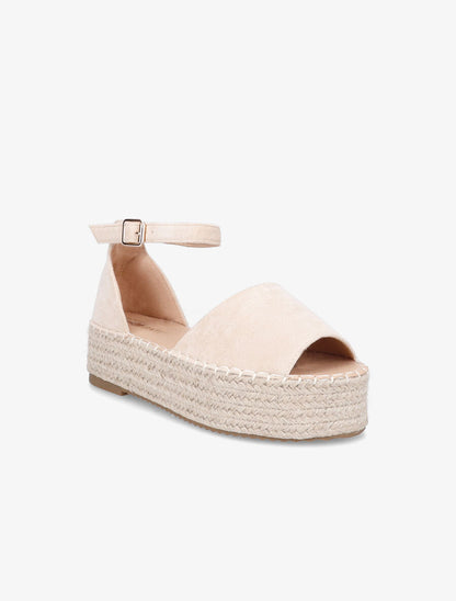 Espadrilles en suédine à plateforme - Beige - 2