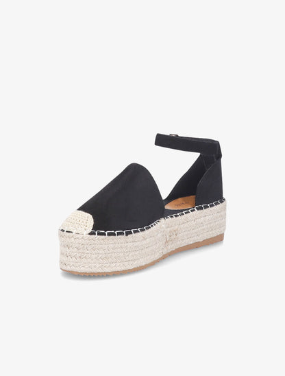 Espadrilles basique en suédine à plateforme - Noir - 2