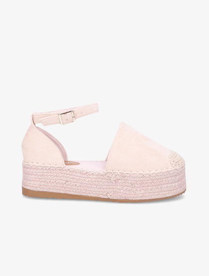Espadrilles basique en suédine à plateforme - Rose - 3