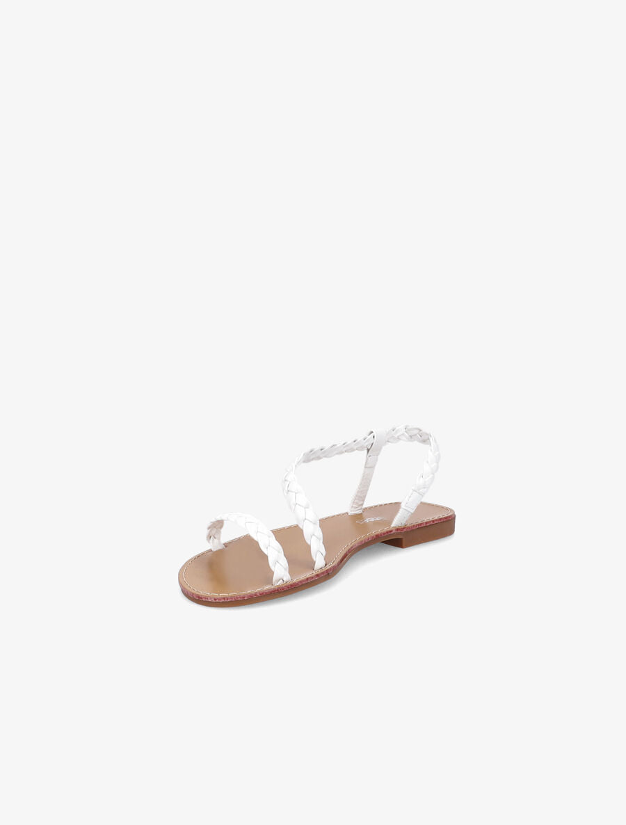 Nu-pieds en simili tressés - Blanc - 3