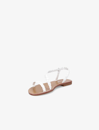 Nu-pieds en simili tressés - Blanc - 3