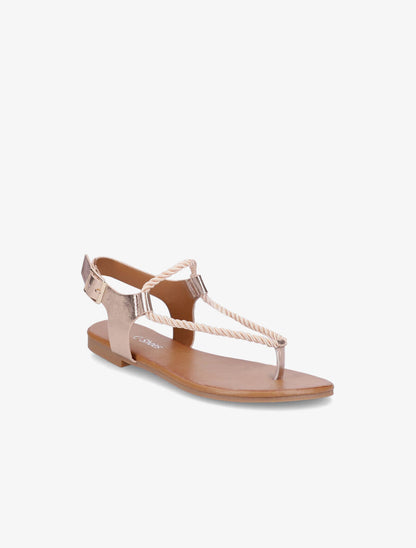 Nu-pieds à brides cordes - Rose gold - 1