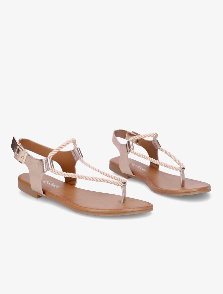 Nu-pieds à brides cordes - Rose gold - 4