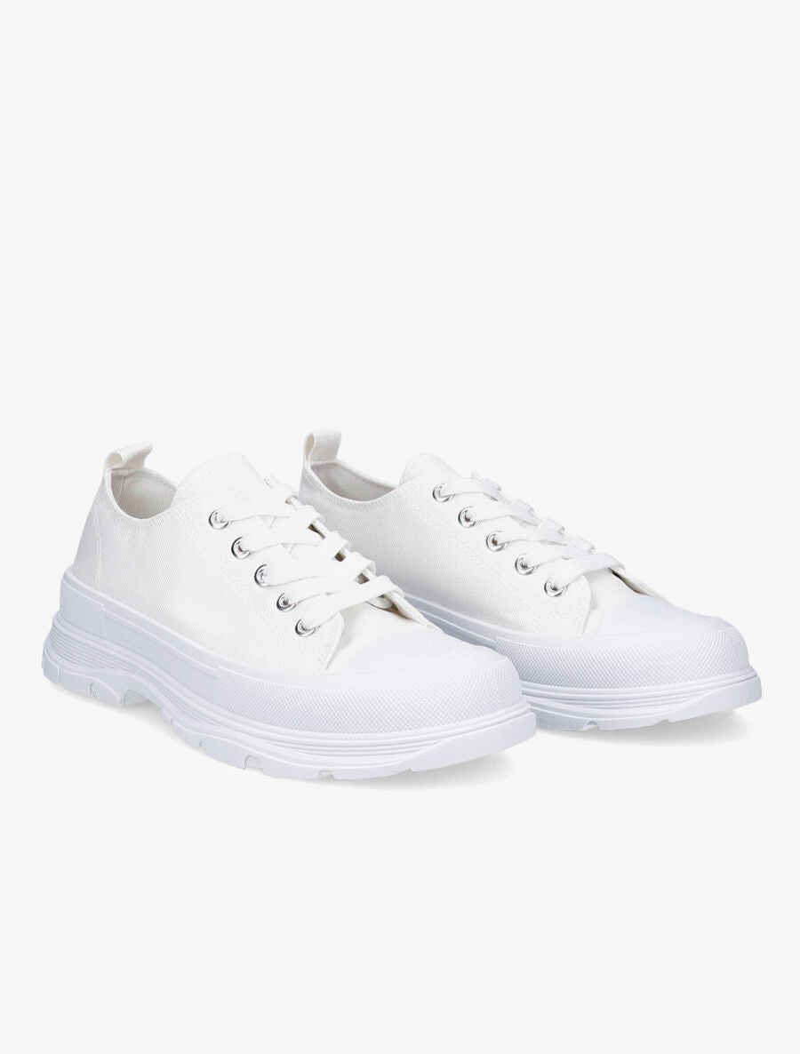 Tennis unies en toile - Blanc - 4