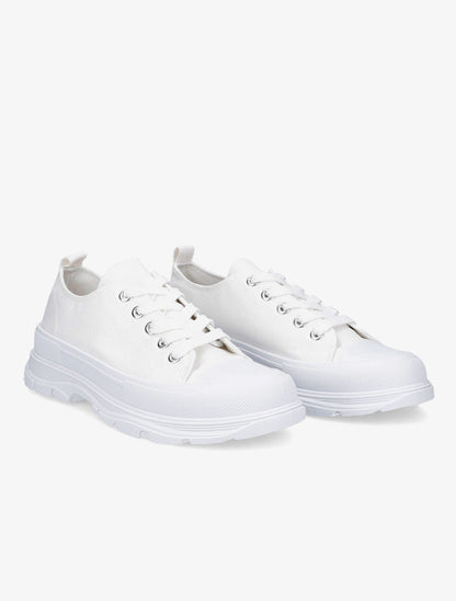 Tennis unies en toile - Blanc - 4