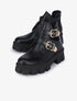 Boots à double sangles à boucles dorées - Noir - 5