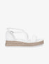 Nu-pieds en simili à plateforme en raphia - Blanc - 5