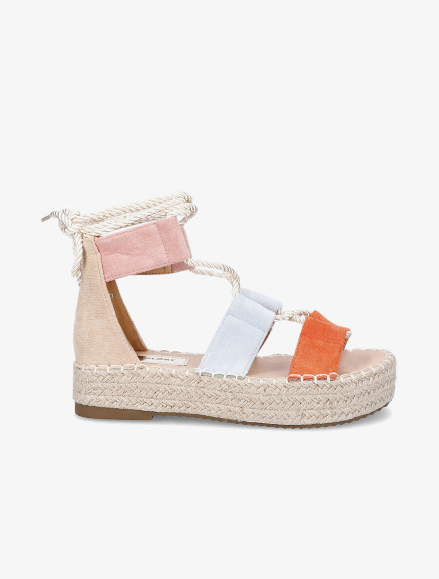 Sandales color block à plateforme - Beige - 5