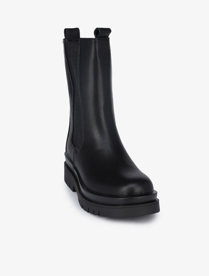 Boots montantes élastiquées à semelles crantées - Noir - 3
