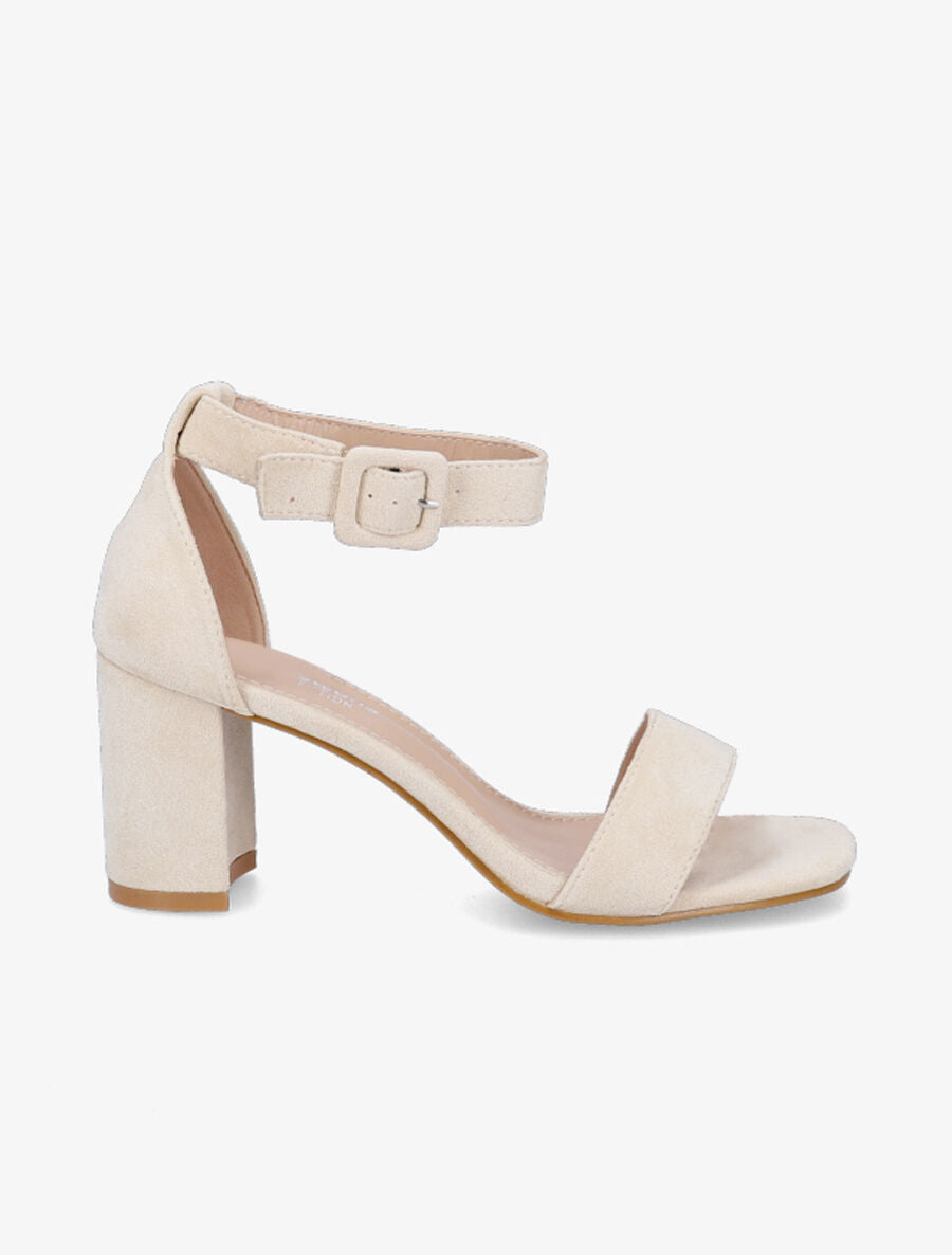 Sandales à bride en suédine - Beige - 1