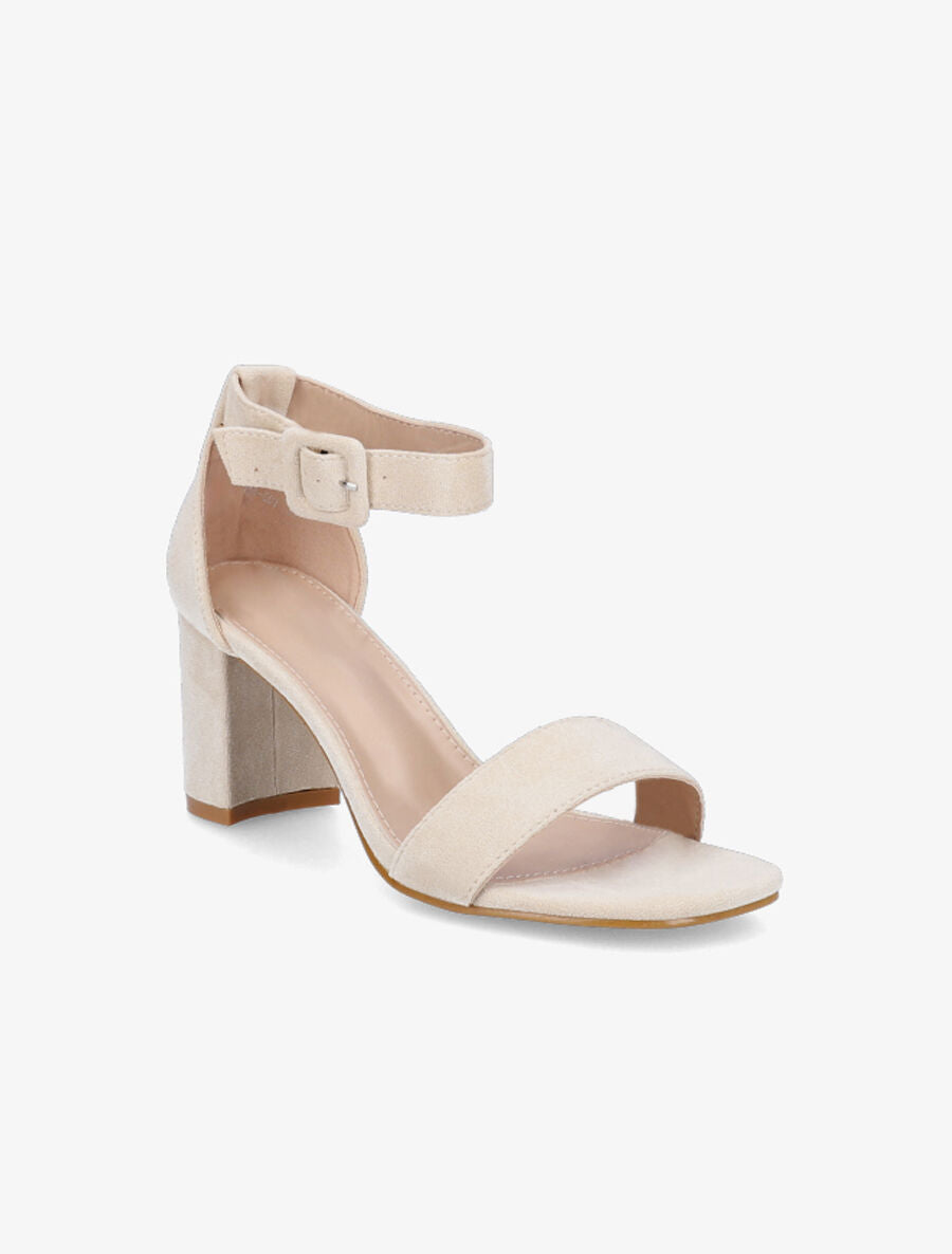 Sandales à bride en suédine - Beige - 2
