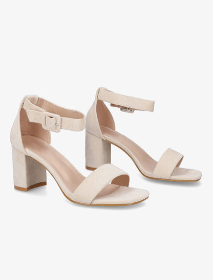 Sandales à bride en suédine - Beige - 4