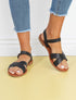 Nu-pieds à brides croisées - Noir - 1