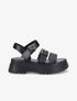 Nu-pieds à plateforme en simili - Noir - 1
