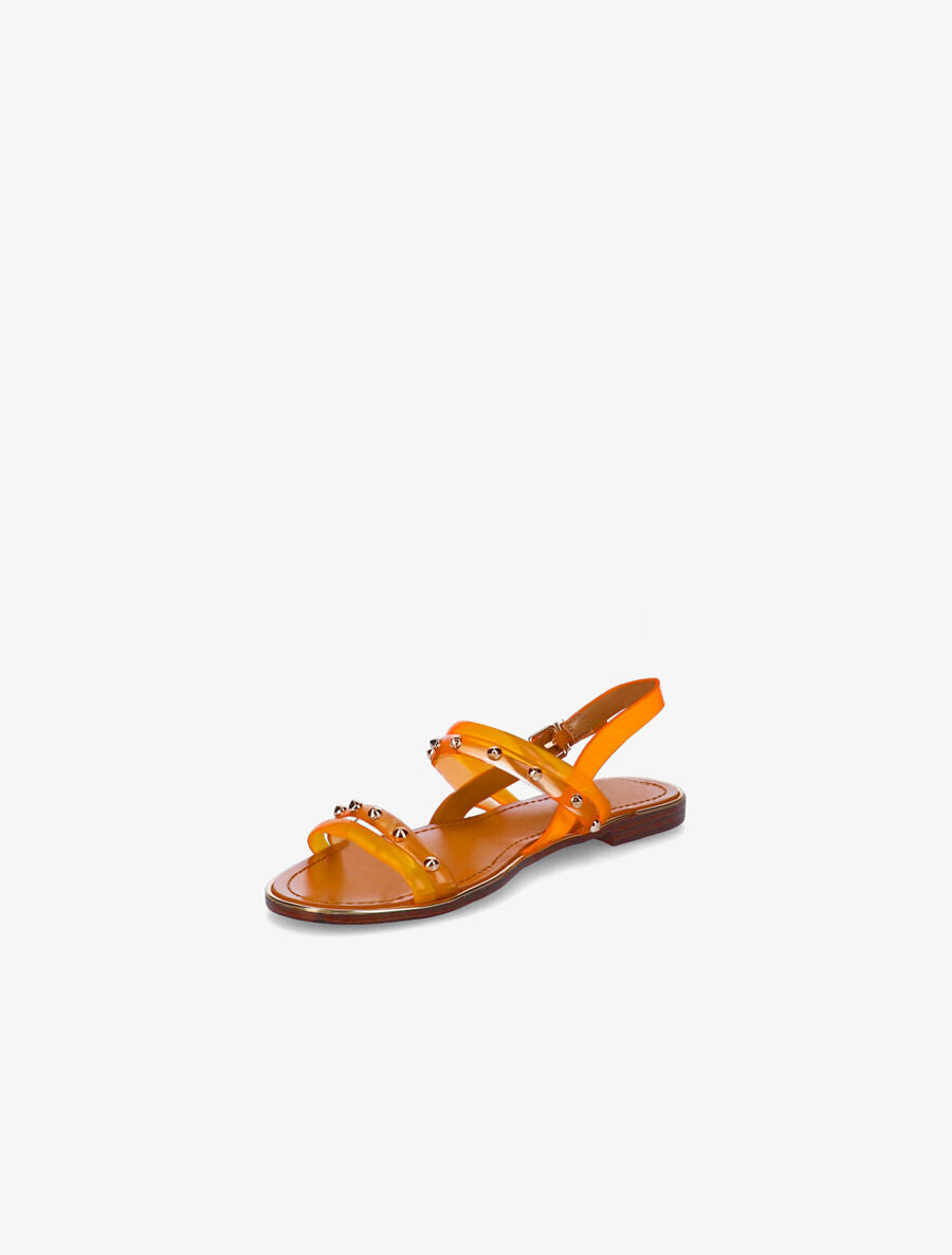 Nu-pieds transparents à clous - Orange fluo - 3