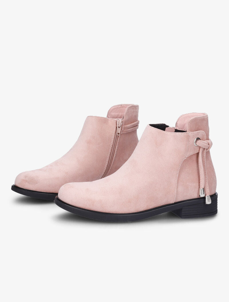 Bottines suédées à pampilles - Rose - 2