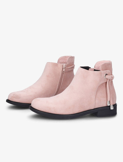 Bottines suédées à pampilles - Rose - 2