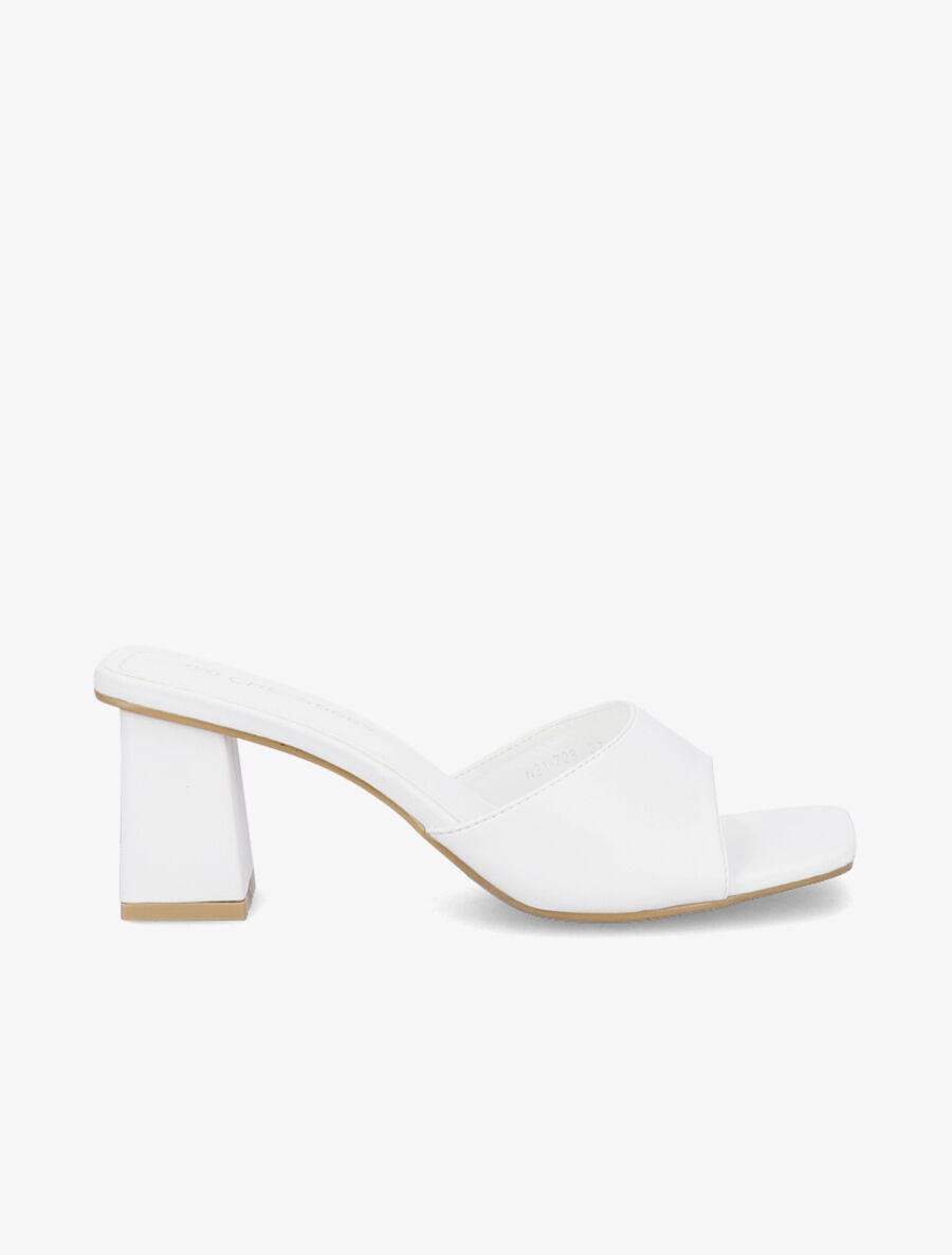 Mules à bout carré - Blanc - 6