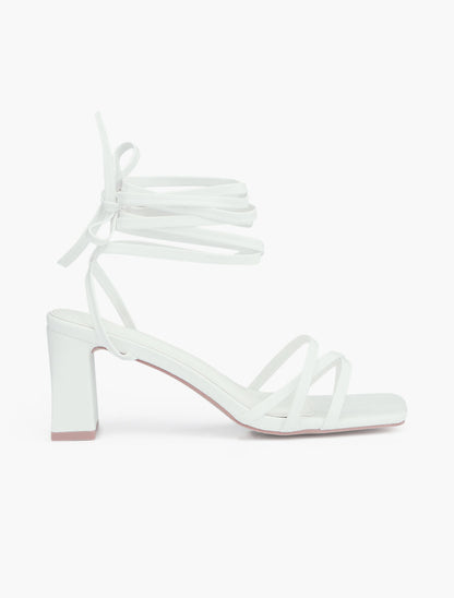 Sandales unies à lacets - Blanc - 3